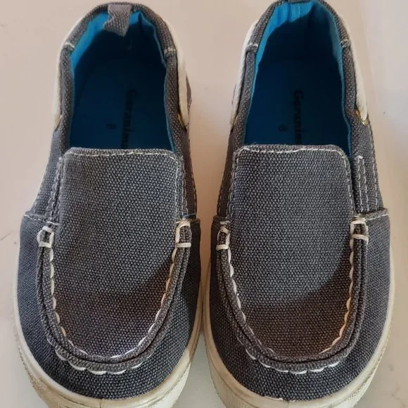 Garanimals Toddler Boys size 8 BLUE Canvas Slip on Flat Sole Comfort Boat Shoes - Picture 1 of 6